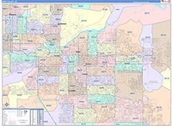 East Valley Metro Area Wall Map Color Cast Style 2026